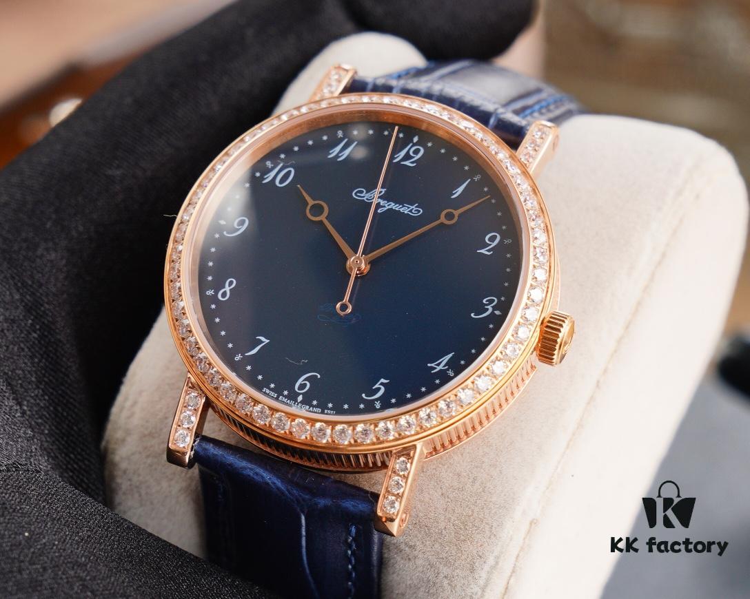 6931a826ccd8ab3d7af9c91a Breguet Classique Series 5177 Blue 'Grand Feu' Enamel Dial Watch