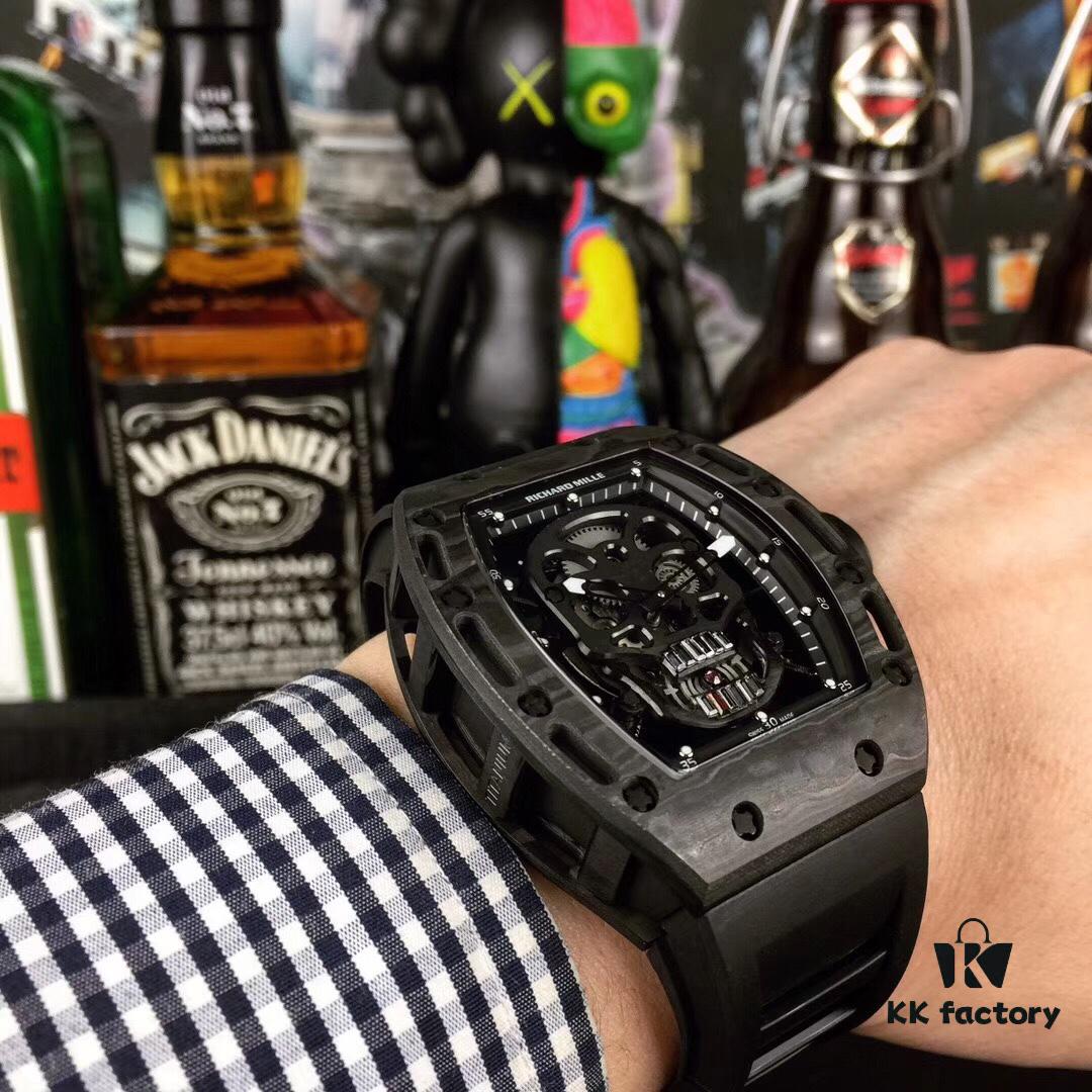 6931a829ccd8ab3d7af9c945 Richard Mille RM052 Series Latest Upgrade Skull Edition Carbon Fiber Case with Original Imported Mechanical Movement