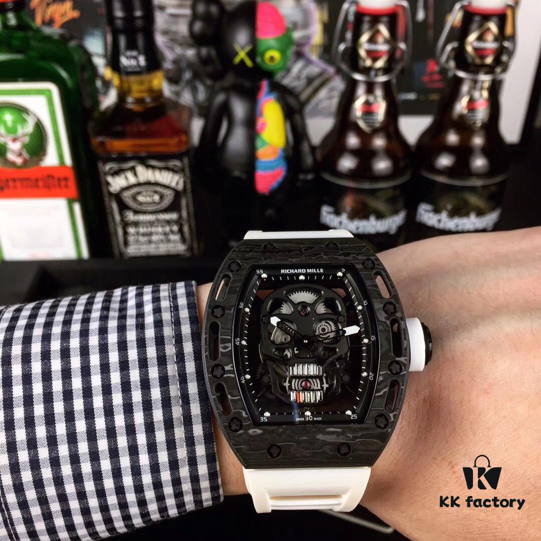 6931a829ccd8ab3d7af9c948 Richard Mille RM052 Series Latest Upgrade Skull Edition Carbon Fiber Case with Original Imported Mechanical Movement