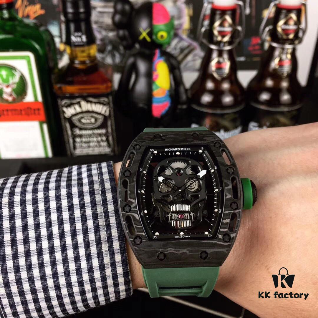6931a829ccd8ab3d7af9c949 Richard Mille RM052 Series Latest Upgrade Skull Edition Carbon Fiber Case with Original Imported Mechanical Movement
