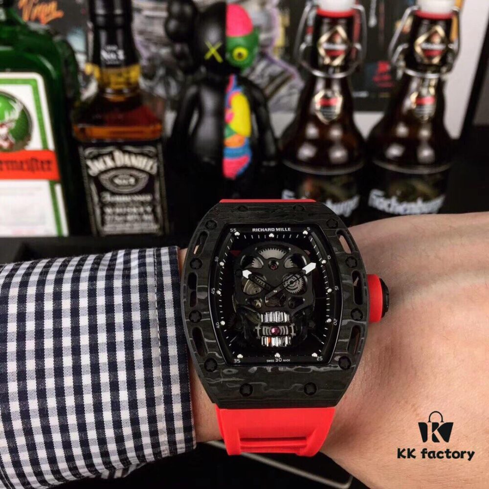 6931a82fccd8ab3d7af9c9b1 Richard Mille RM052 Series Latest Skull Carbon Fiber Upgrade Edition, Skeleton Design with Carbon Fiber Case and Original Imported Mechanical Movement