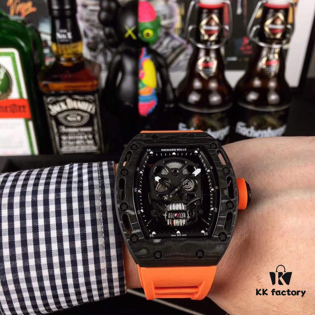 6931a830ccd8ab3d7af9c9b7 Richard Mille RM052 Series Latest Skull Carbon Fiber Upgrade Edition, Skeleton Design with Carbon Fiber Case and Original Imported Mechanical Movement