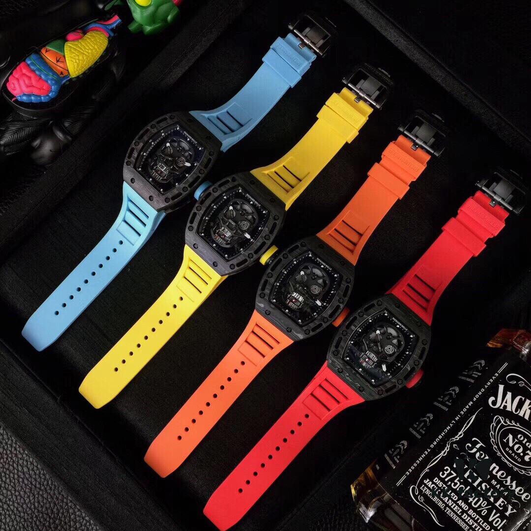 6931a830ccd8ab3d7af9c9b9 Richard Mille RM052 Series Latest Skull Carbon Fiber Upgrade Edition, Skeleton Design with Carbon Fiber Case and Original Imported Mechanical Movement