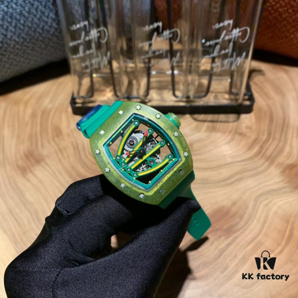 6931a838ccd8ab3d7af9ca41 Richard Mille RM59-01 in Imported Green-Yellow Special Polymer, Skeleton Automatic Movement with Mineral Tempered Glass