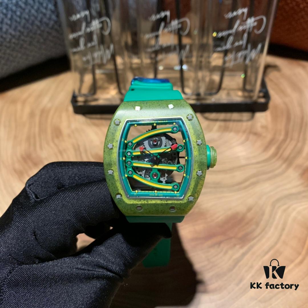 6931a838ccd8ab3d7af9ca43 Richard Mille RM59-01 in Imported Green-Yellow Special Polymer, Skeleton Automatic Movement with Mineral Tempered Glass