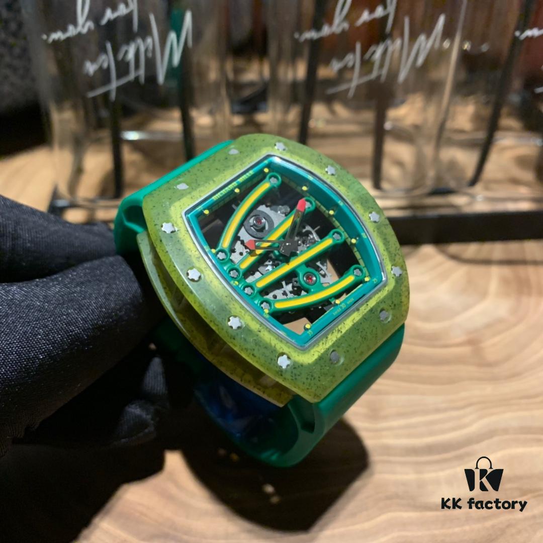 6931a838ccd8ab3d7af9ca46 Richard Mille RM59-01 in Imported Green-Yellow Special Polymer, Skeleton Automatic Movement with Mineral Tempered Glass