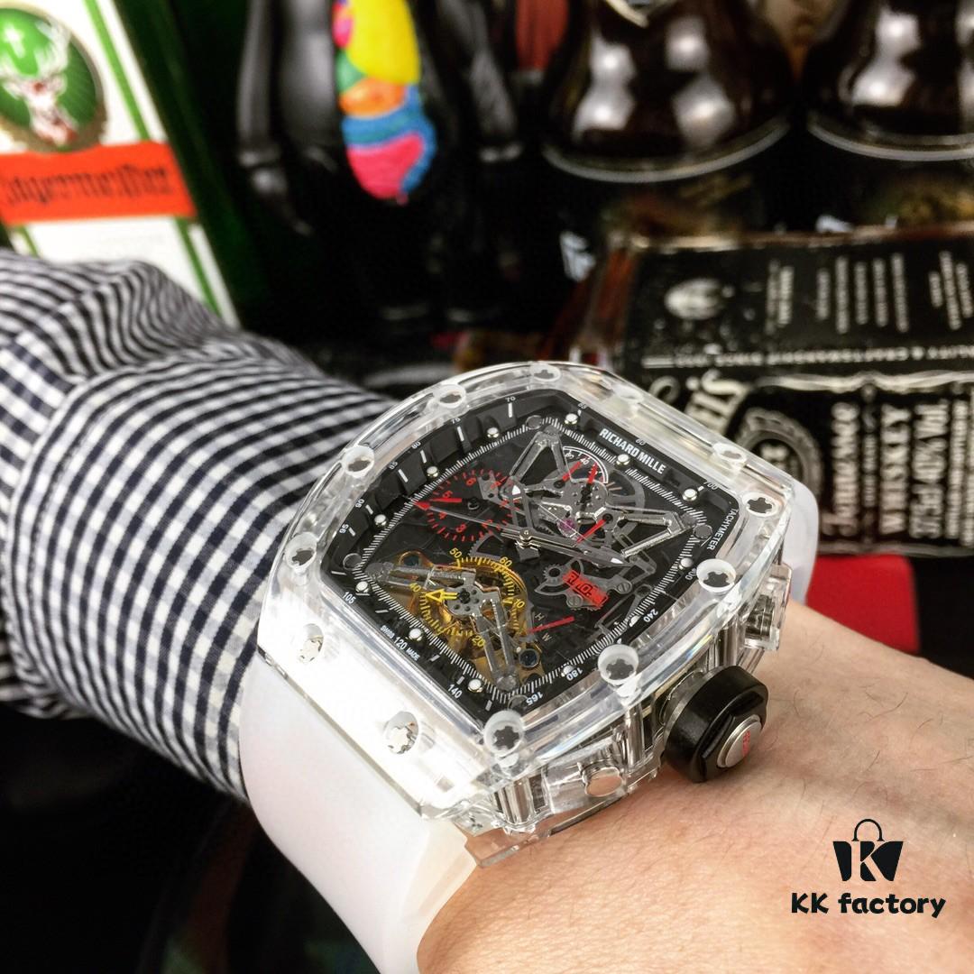 6931a83dccd8ab3d7af9ca9c Richard Mille RM011-FM Series Limited Edition Fully Transparent Multi-Function Mechanical Watch