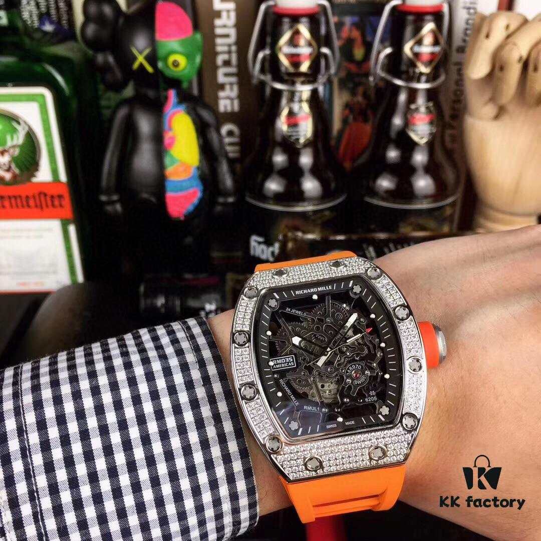 Richard Mille RM035-AMERICA5 Diamond-Paved Case with Anti-Reflective Sapphire Crystal - Premium Replica