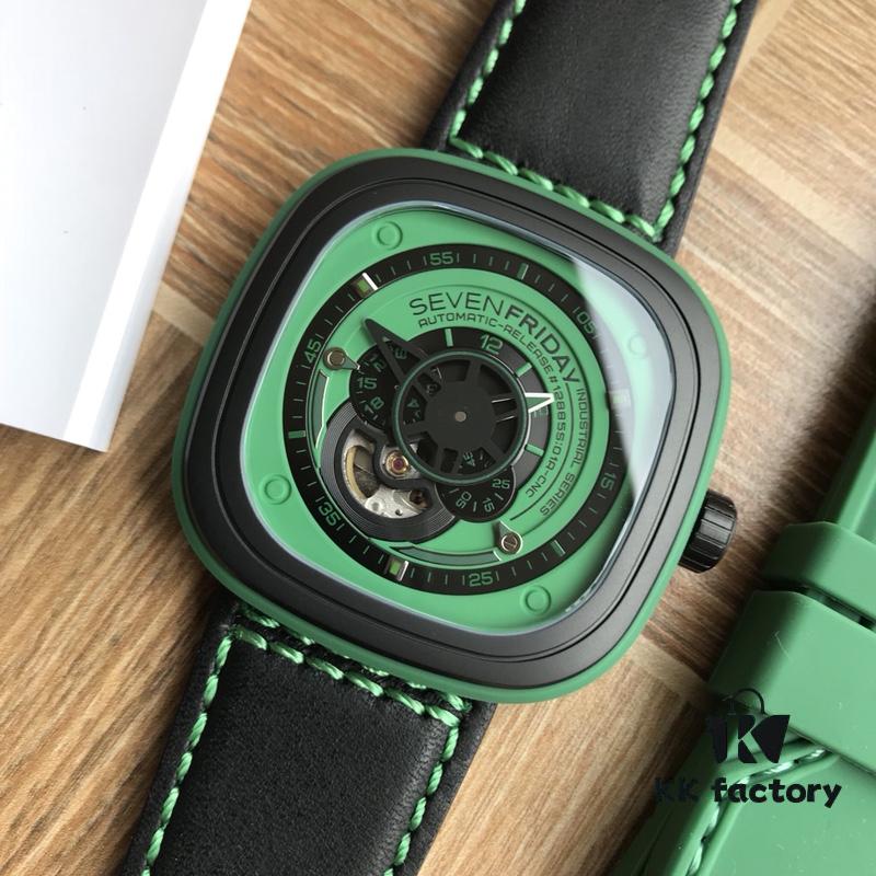 6931a84cccd8ab3d7af9cb93 Sevenfriday Automatic Mechanical Men's Watch, Model B-5, Case Size 47*47mm, Factory-Original Components, Comes with Original Retail Box and Factory Rubber Strap