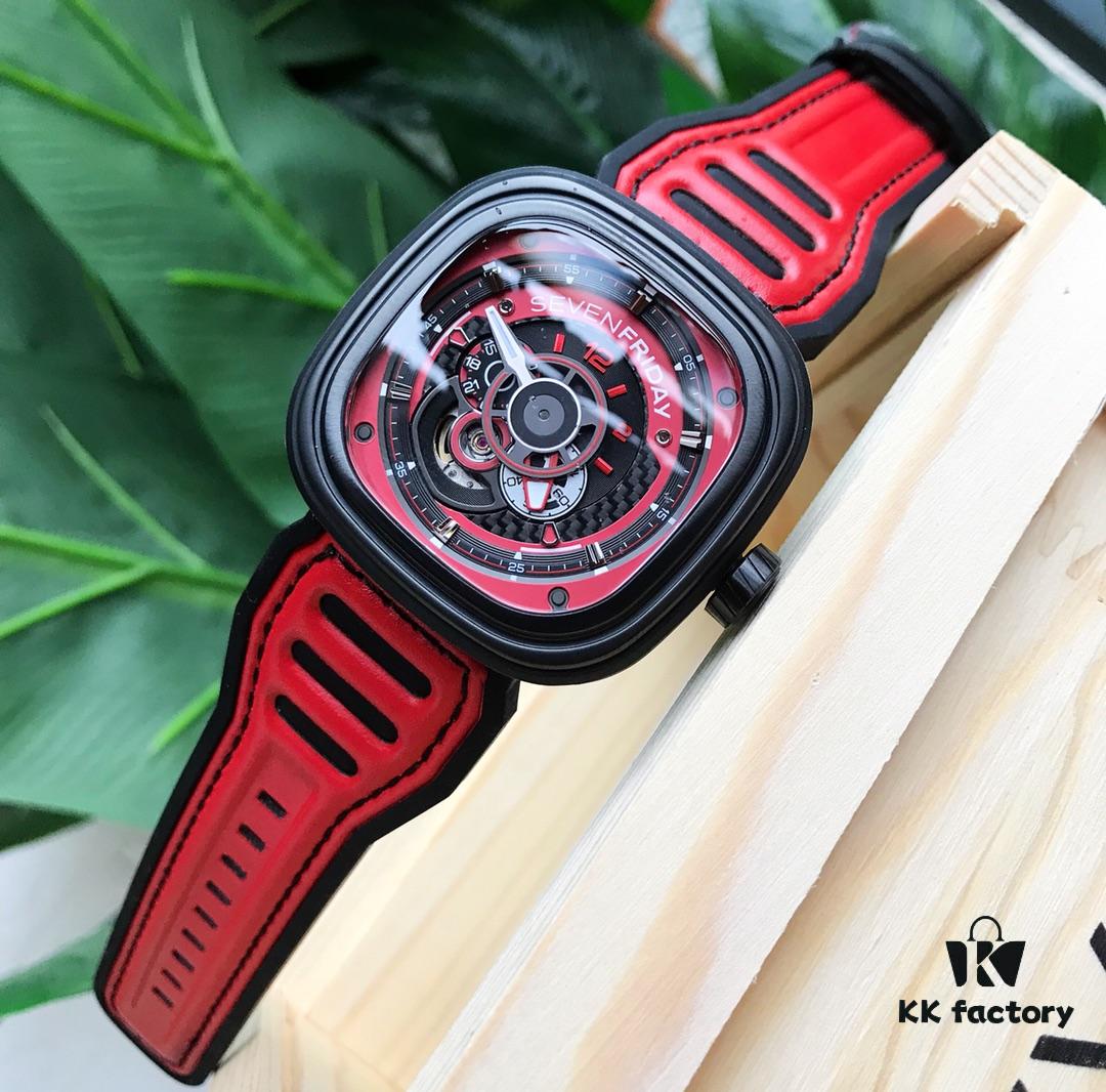 6931a84dccd8ab3d7af9cbae Original Design! New Arrival 2018! Seven Friday's Latest Model! Hot Seller! ~ Diameter 47mm x 13mm, Imported Waterproof Calf Leather Combined with Rubber Strap, Innovative Design Inspired by Red Racing Teams