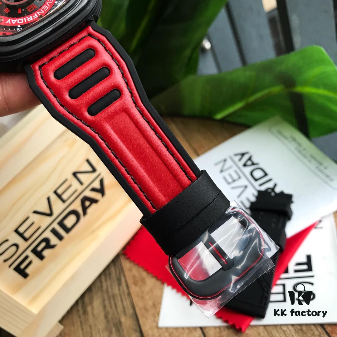 6931a84eccd8ab3d7af9cbb3 Original Design! New Arrival 2018! Seven Friday's Latest Model! Hot Seller! ~ Diameter 47mm x 13mm, Imported Waterproof Calf Leather Combined with Rubber Strap, Innovative Design Inspired by Red Racing Teams