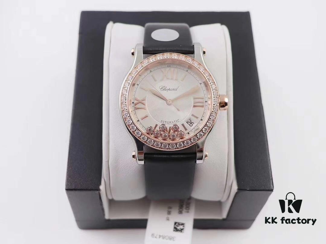 6931a854ccd8ab3d7af9cc1d YF Authentic Mold New Release Chopard Happy Diamonds 278559-3003 with Handcrafted Silk Strap Exuding Unmistakable Luxury