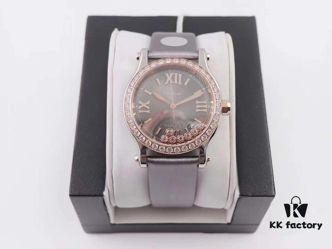 6931a854ccd8ab3d7af9cc1e YF Authentic Mold New Release Chopard Happy Diamonds 278559-3003 with Handcrafted Silk Strap Exuding Unmistakable Luxury