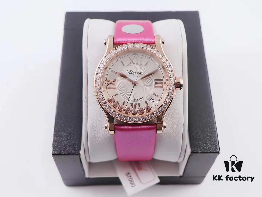 6931a854ccd8ab3d7af9cc1f YF Authentic Mold New Release Chopard Happy Diamonds 278559-3003 with Handcrafted Silk Strap Exuding Unmistakable Luxury