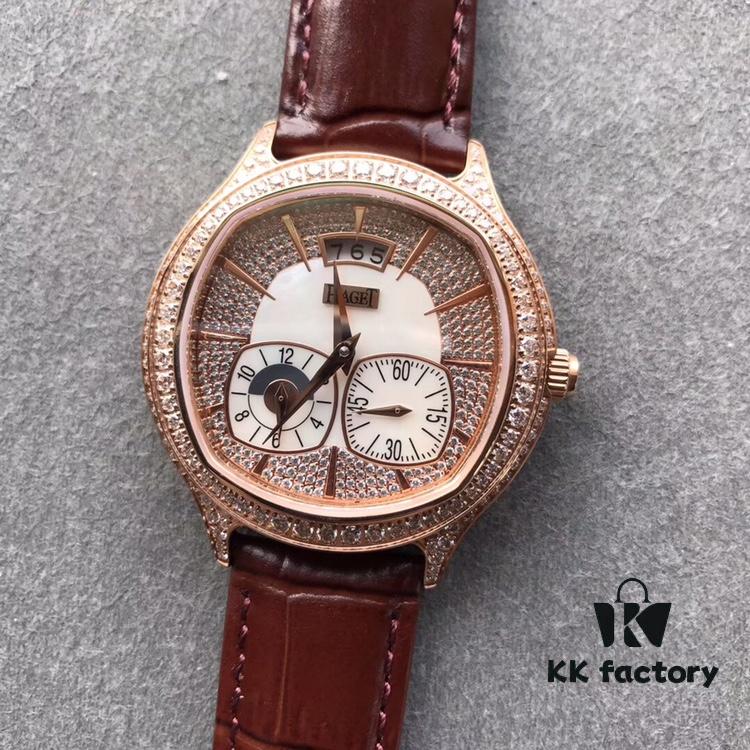 6931a85cccd8ab3d7af9cca1 Authentic Taiwan-made 1:1 Piaget Emperador Rectangular Watch, 42mm Diameter, 18K Rose Gold Case with 136 Round Brilliant Diamonds (Approx. 2.6 Carats), White Mother-of-Pearl Dial Set with 164 Round Brilliant Diamonds (Approx. 0.4 Carats) and 18K Rose Gold Hour Markers, Sapphire Crystal Transparent Case Back, Equipped with Piaget 850P Self-winding Mechanical Movement Featuring Small Seconds, Date and Dual Time Zone Display