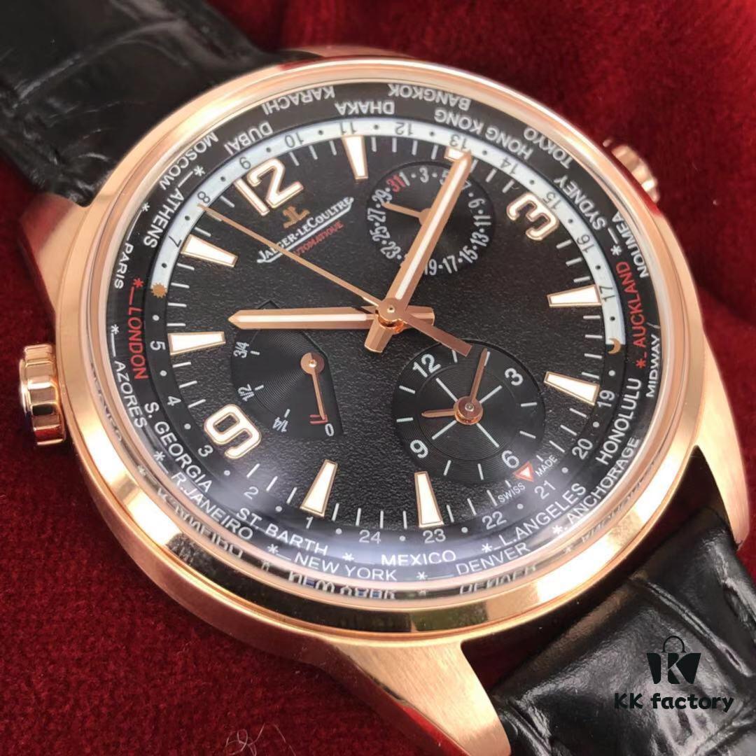 6931a870ccd8ab3d7af9cde7 JL Jaeger LeCoultre Geophysic Geographic World Time Watch - Blue-Black Gradient and Full Black Dial, Sapphire Crystal, 936A/1 Automatic Movement