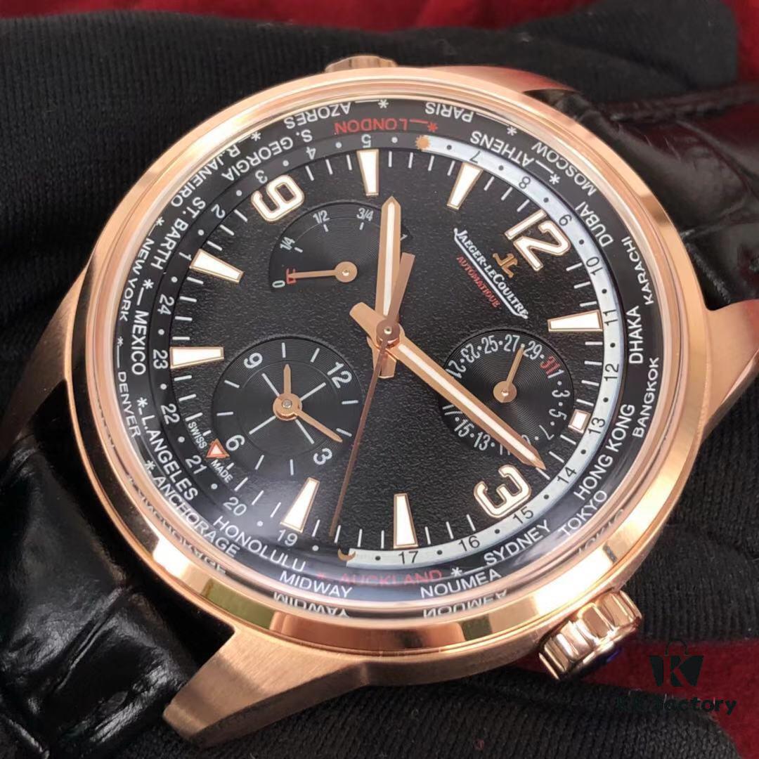6931a870ccd8ab3d7af9cde9 JL Jaeger LeCoultre Geophysic Geographic World Time Watch - Blue-Black Gradient and Full Black Dial, Sapphire Crystal, 936A/1 Automatic Movement