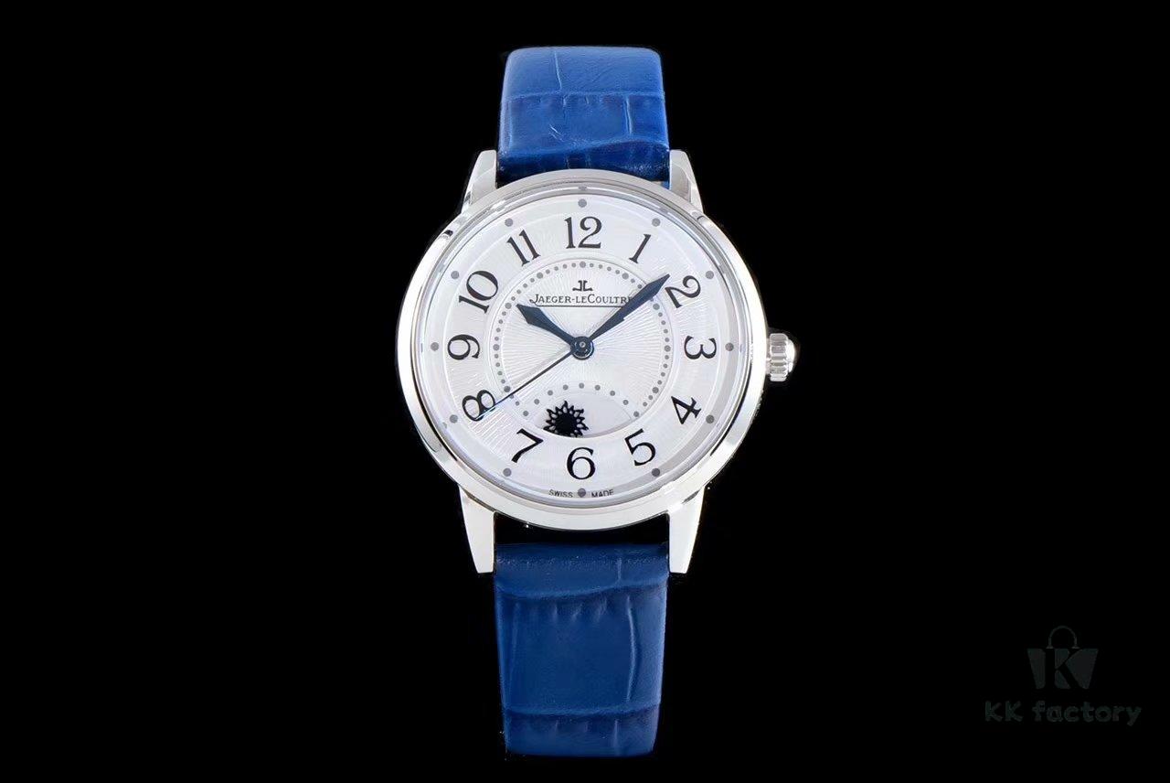 6931a876ccd8ab3d7af9ce4a BF Fine Collection Jaeger LeCoultre Rendez-Vous Series Upgraded Version Released with Imported Italian Cow Leather Strap, Top-Quality Blued Steel Hands, Equipped with Modified Imported 9015 Movement Replacing Original Cal.898A Automatic Self-Winding Movement (No Additional Plate), Featuring Day-Night Display, Diameter: 34mm, Thickness: 10mm