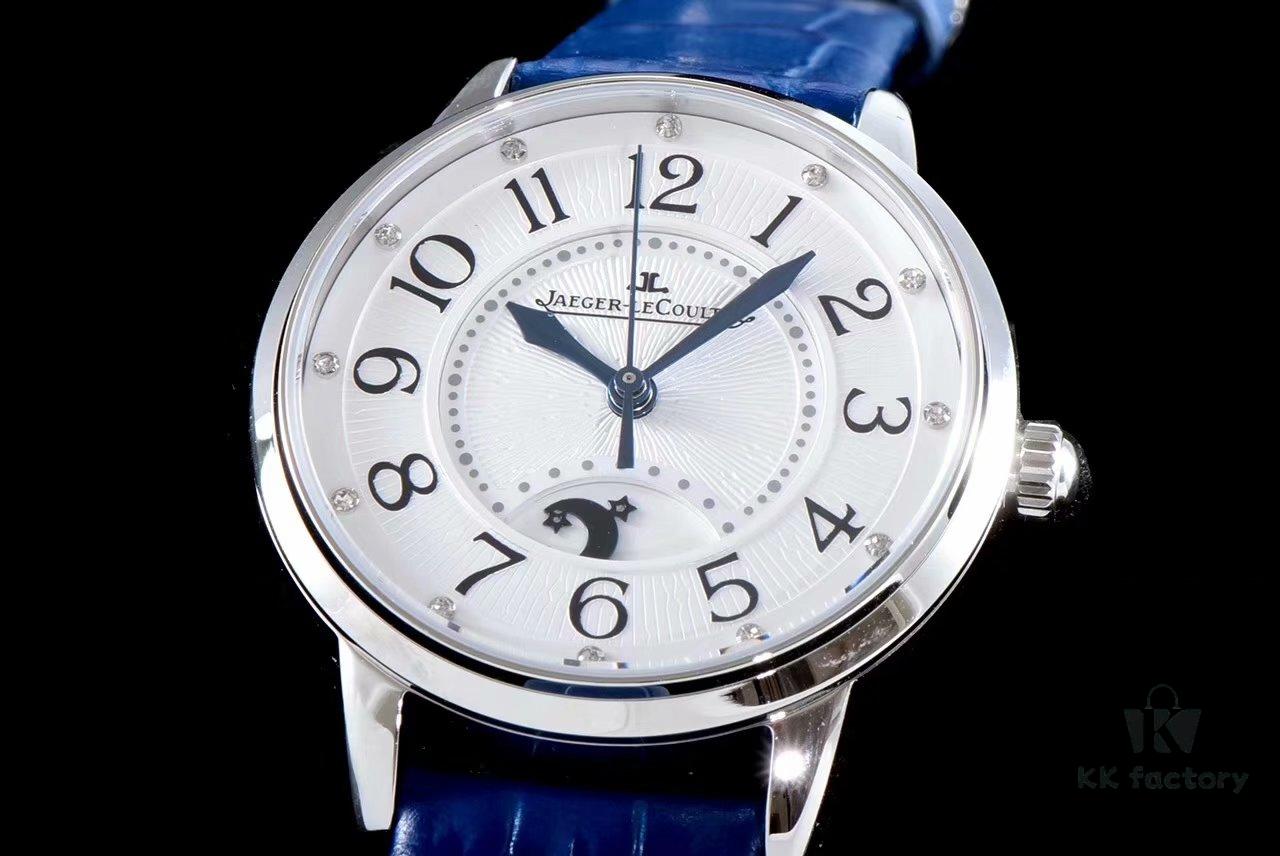 6931a876ccd8ab3d7af9ce4c BF Fine Collection Jaeger LeCoultre Rendez-Vous Series Upgraded Version Released with Imported Italian Cow Leather Strap, Top-Quality Blued Steel Hands, Equipped with Modified Imported 9015 Movement Replacing Original Cal.898A Automatic Self-Winding Movement (No Additional Plate), Featuring Day-Night Display, Diameter: 34mm, Thickness: 10mm