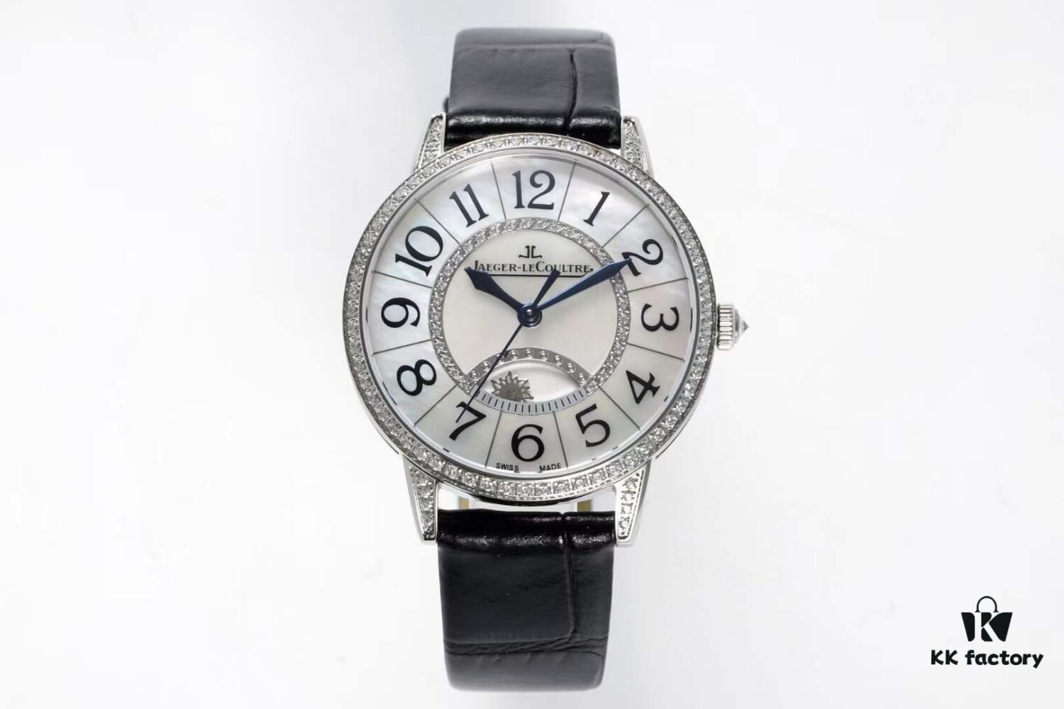 6931a879ccd8ab3d7af9ce6e BF Fine Collection Jaeger LeCoultre Rendez-Vous Series with Imported Italian Cowhide Strap, Top-Grade Blued Steel Hands, Equipped with Modified 9015 Movement Replacing Original Cal.898A Automatic Self-Winding Movement (No Additional Bridge Plate), Featuring Day-Night Display, Diameter: 34mm, Thickness: 10mm