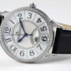 6931a879ccd8ab3d7af9ce6f BF Fine Collection Jaeger LeCoultre Rendez-Vous Series with Imported Italian Cowhide Strap, Top-Grade Blued Steel Hands, Equipped with Modified 9015 Movement Replacing Original Cal.898A Automatic Self-Winding Movement (No Additional Bridge Plate), Featuring Day-Night Display, Diameter: 34mm, Thickness: 10mm