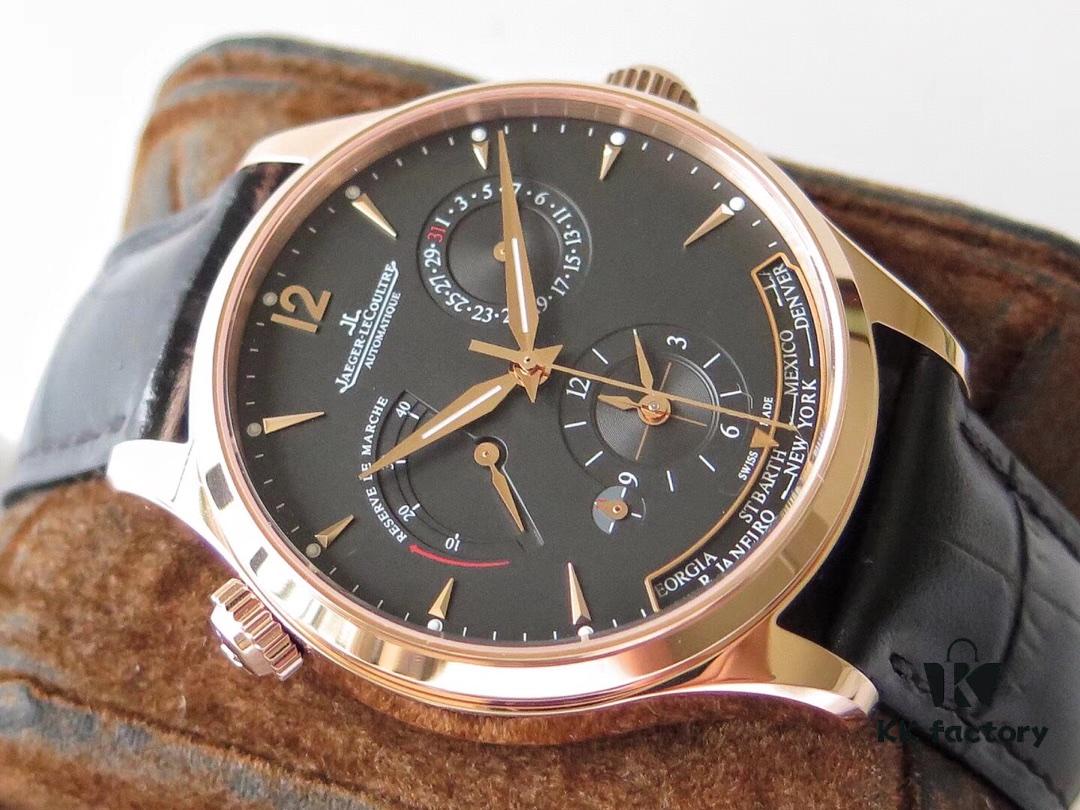 TWA Factory V2 Upgraded Version! [Top Market Edition] JL Jaeger LeCoultre 'Geophysicist Master' Multifunction Watch with Cal.939A Movement, 42mm Stainless Steel Case, Date Display, Dual Time Zone, Power Reserve Indicator