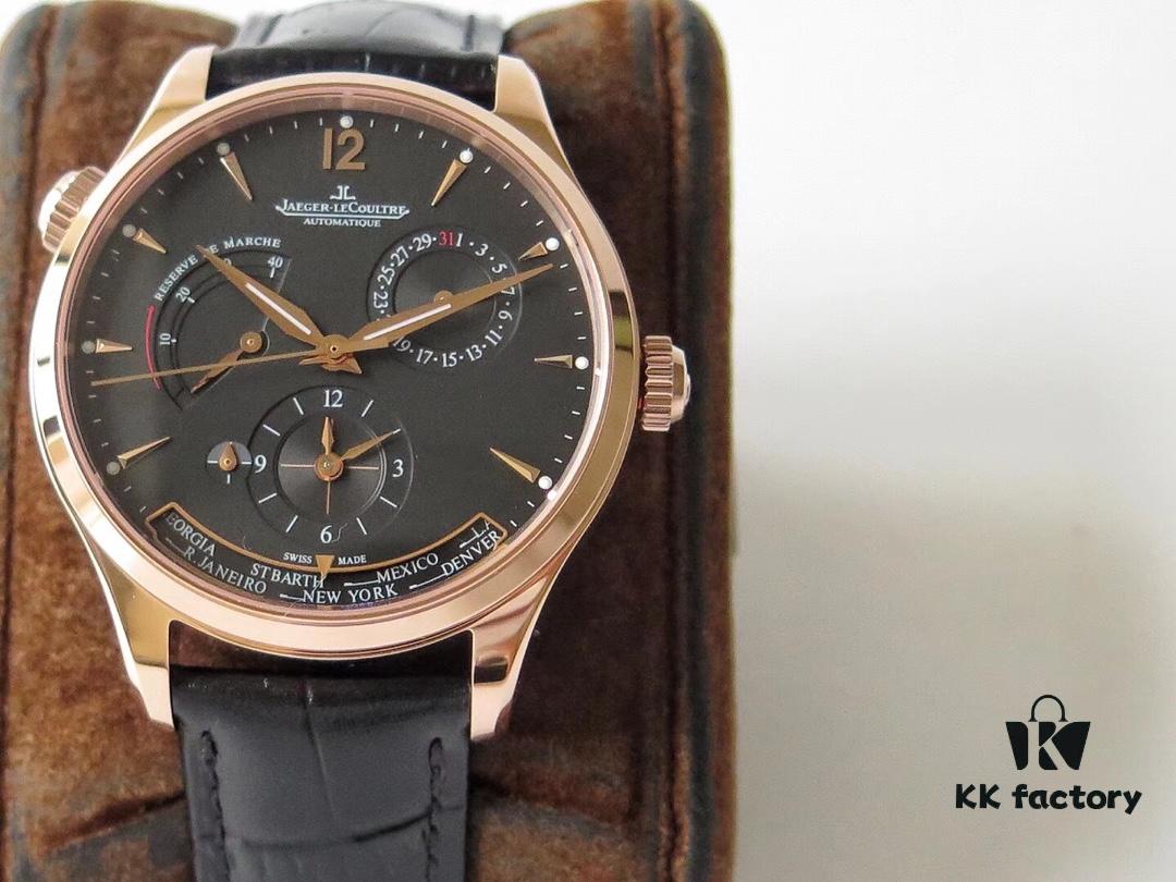 TWA Factory V2 Upgraded Version! [Top Market Edition] JL Jaeger LeCoultre 'Geophysicist Master' Multifunction Watch with Cal.939A Movement, 42mm Stainless Steel Case, Date Display, Dual Time Zone, Power Reserve Indicator