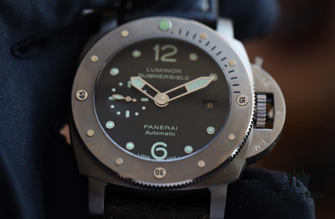 6931a884ccd8ab3d7af9cf2d Panerai PANERAI Arc-shaped Coated Glass 47mm*16mm Full Grain Leather Strap with Original Pin Buckle Fully Automatic Mechanical Movement Bronze/Titanium Case A Watch from the Tough Man