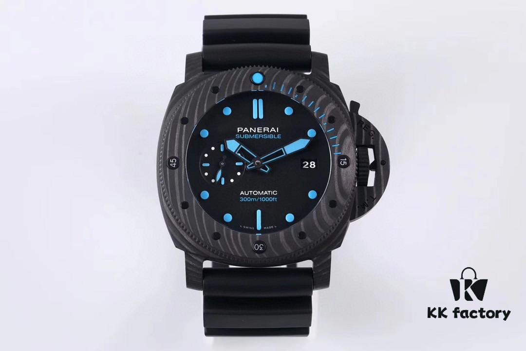 6931a889ccd8ab3d7af9cf89 VS Panerai SUBMERSIBLE Series Automatic Mechanical Diving Watch PAM01616 CARBOTECH Carbon Fiber Case Diving Countdown Bezel with Blue Scale Line Sapphire Crystal Screw-down Crown with Safety Bridge Titanium PVD Black Case Back with Engraved Submarine Pattern