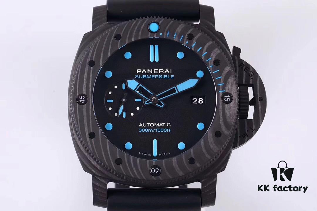 6931a889ccd8ab3d7af9cf8a VS Panerai SUBMERSIBLE Series Automatic Mechanical Diving Watch PAM01616 CARBOTECH Carbon Fiber Case Diving Countdown Bezel with Blue Scale Line Sapphire Crystal Screw-down Crown with Safety Bridge Titanium PVD Black Case Back with Engraved Submarine Pattern