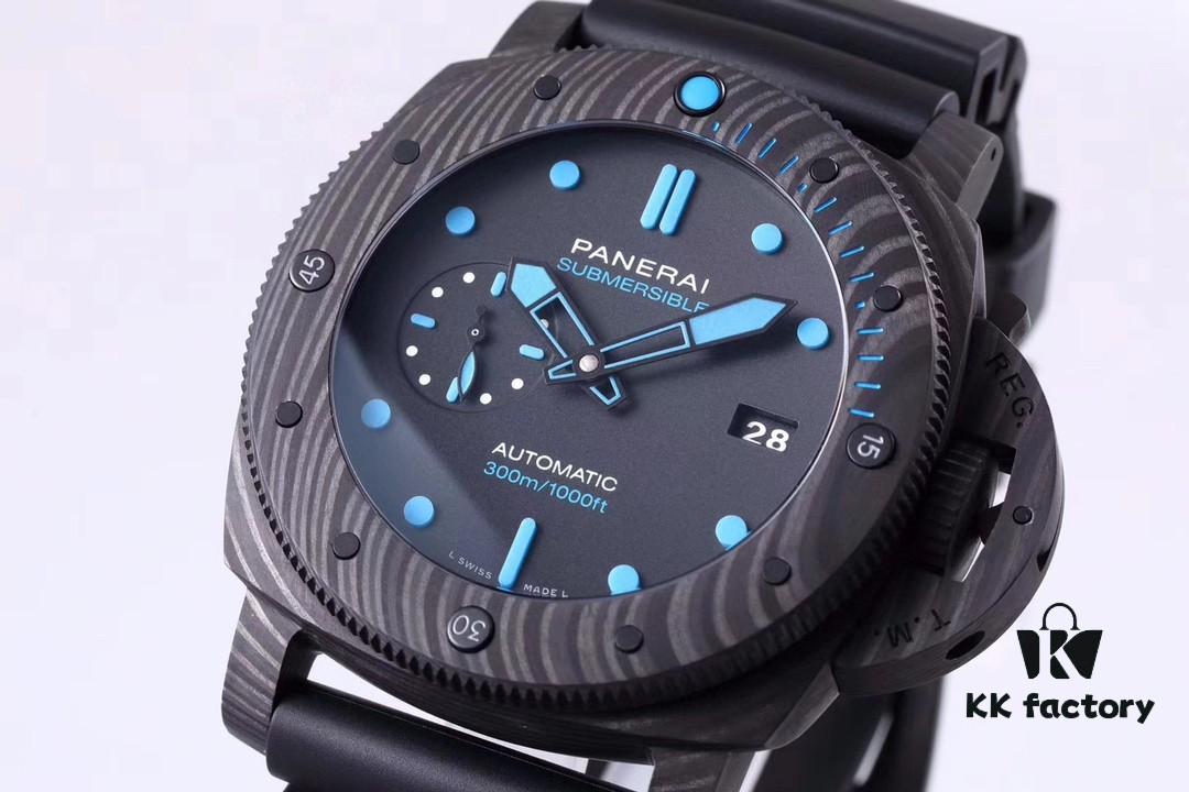 6931a88accd8ab3d7af9cf8c VS Panerai SUBMERSIBLE Series Automatic Mechanical Diving Watch PAM01616 CARBOTECH Carbon Fiber Case Diving Countdown Bezel with Blue Scale Line Sapphire Crystal Screw-down Crown with Safety Bridge Titanium PVD Black Case Back with Engraved Submarine Pattern