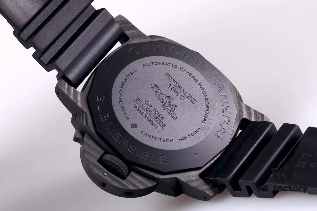 6931a88accd8ab3d7af9cf91 VS Panerai SUBMERSIBLE Series Automatic Mechanical Diving Watch PAM01616 CARBOTECH Carbon Fiber Case Diving Countdown Bezel with Blue Scale Line Sapphire Crystal Screw-down Crown with Safety Bridge Titanium PVD Black Case Back with Engraved Submarine Pattern