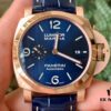 6931a88dccd8ab3d7af9cfbf VS2020 New Arrival: 44MM 'Provocative Blue' Lumino Rosso Gold Panerai Watch PAM 1112