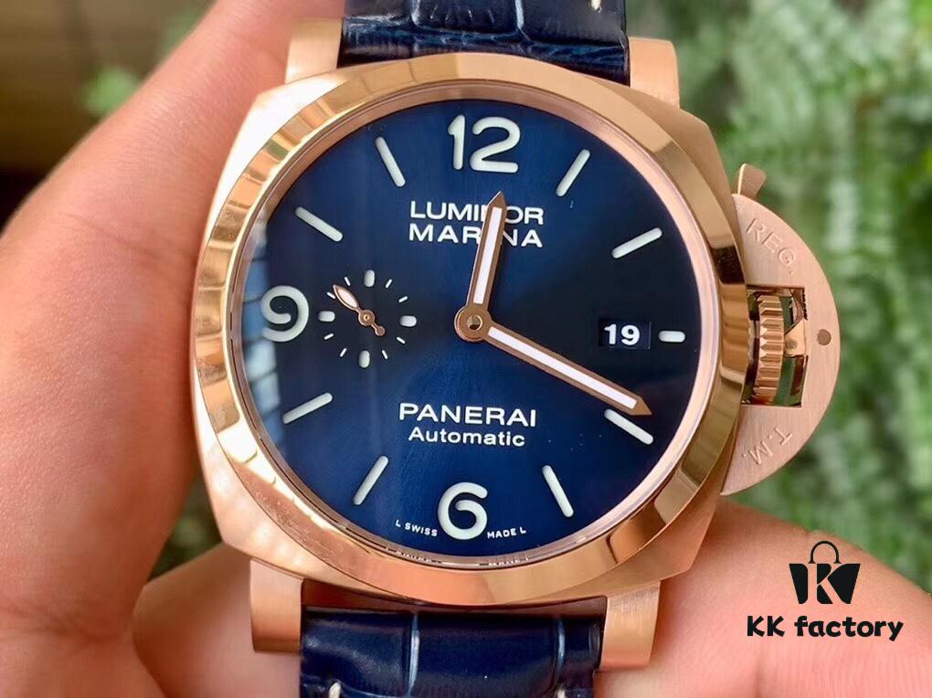 6931a88dccd8ab3d7af9cfc0 VS2020 New Arrival: 44MM 'Provocative Blue' Lumino Rosso Gold Panerai Watch PAM 1112