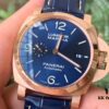 6931a88dccd8ab3d7af9cfc1 VS2020 New Arrival: 44MM 'Provocative Blue' Lumino Rosso Gold Panerai Watch PAM 1112
