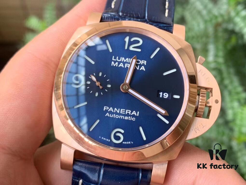 6931a88dccd8ab3d7af9cfc1 VS2020 New Arrival: 44MM 'Provocative Blue' Lumino Rosso Gold Panerai Watch PAM 1112