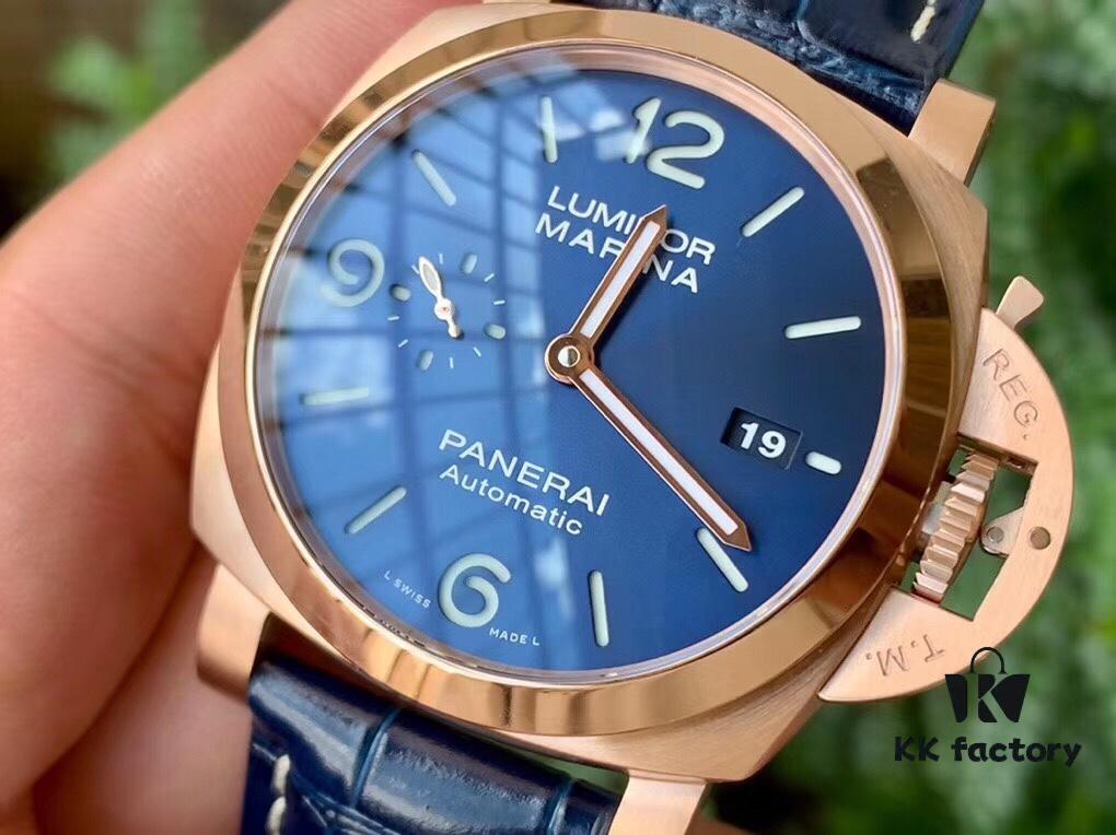 6931a88dccd8ab3d7af9cfc4 VS2020 New Arrival: 44MM 'Provocative Blue' Lumino Rosso Gold Panerai Watch PAM 1112