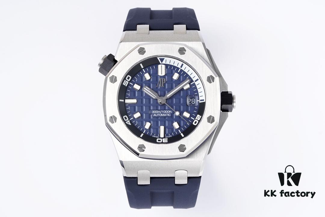 6931a899ccd8ab3d7af9d087 Audemars Piguet Diver - New Model 15720! 42mm x 14.2mm Stainless Steel Case with Anti-Reflective Sapphire Crystal, Black Ceramic Screw-Down Crown, Calibre 4308 Automatic Movement, 'Méga Tapisserie' Dial, Luminescent Markers, Rubber Strap
