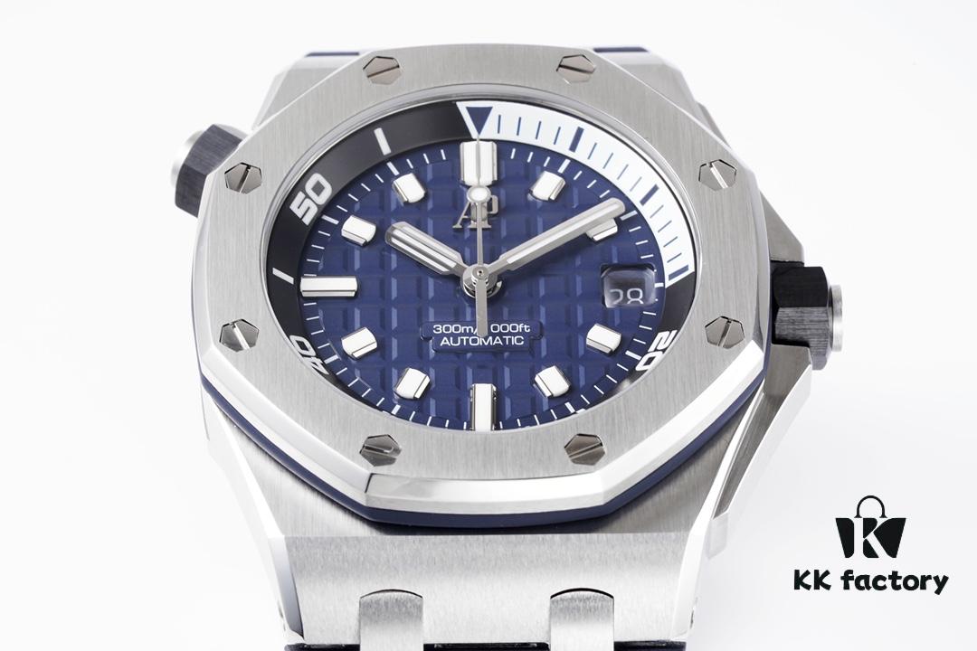6931a899ccd8ab3d7af9d089 Audemars Piguet Diver - New Model 15720! 42mm x 14.2mm Stainless Steel Case with Anti-Reflective Sapphire Crystal, Black Ceramic Screw-Down Crown, Calibre 4308 Automatic Movement, 'Méga Tapisserie' Dial, Luminescent Markers, Rubber Strap
