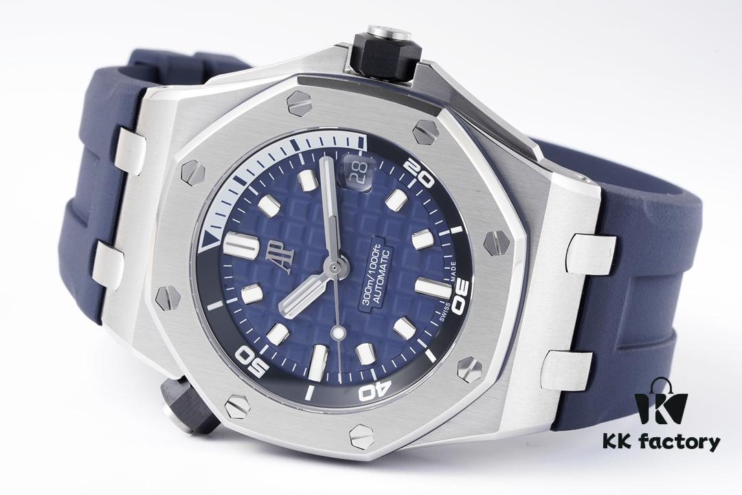 6931a899ccd8ab3d7af9d08d Audemars Piguet Diver - New Model 15720! 42mm x 14.2mm Stainless Steel Case with Anti-Reflective Sapphire Crystal, Black Ceramic Screw-Down Crown, Calibre 4308 Automatic Movement, 'Méga Tapisserie' Dial, Luminescent Markers, Rubber Strap