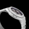 A White Ceramic Royal Oak Series with Grande Tapisserie Dial, Featuring Date, Day, Month, and Astronomically Accurate Moon Phase Display