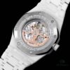 A White Ceramic Royal Oak Series with Grande Tapisserie Dial, Featuring Date, Day, Month, and Astronomically Accurate Moon Phase Display