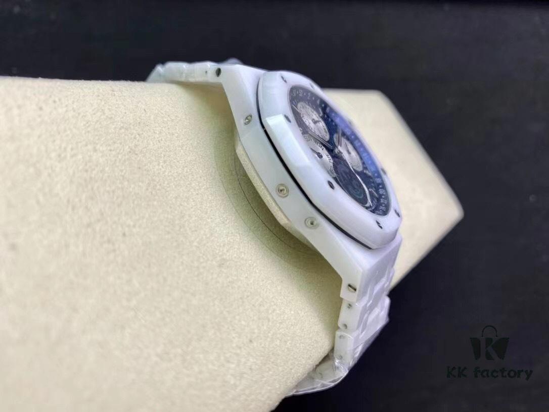 6931a8a1ccd8ab3d7af9d10a APS AP Royal Oak Series White Ceramic 26579 True Moon Phase Grande Tapisserie Dial 41mm Authentic Automatic Movement 5134 Slim 10.5mm Real Functions