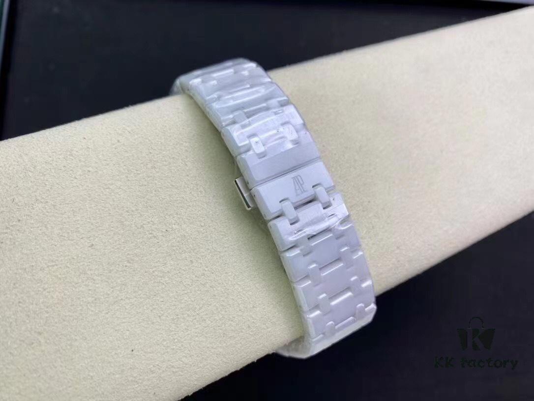 6931a8a1ccd8ab3d7af9d10d APS AP Royal Oak Series White Ceramic 26579 True Moon Phase Grande Tapisserie Dial 41mm Authentic Automatic Movement 5134 Slim 10.5mm Real Functions