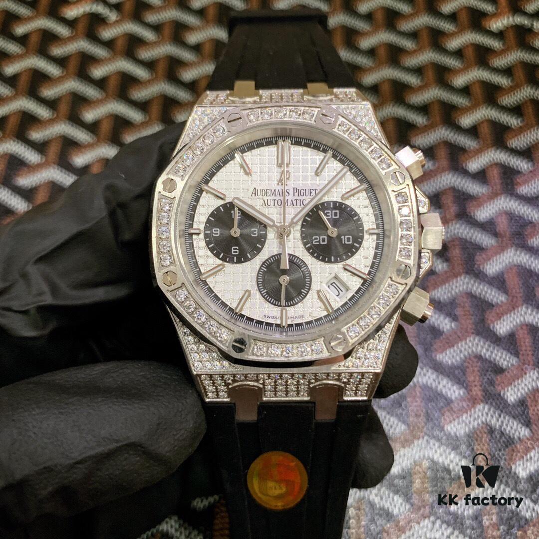 6931a8a3ccd8ab3d7af9d134 AP Royal Oak Series, Coated Glass, 42mm x 14mm, Waterproof Strap with Original AP Logo Pin Buckle, Equipped with Japanese Multi-function Quartz Movement, Octagonal Brushed Steel Case with Mesh Dial, Cool and Powerful, A Unique Tough Look
