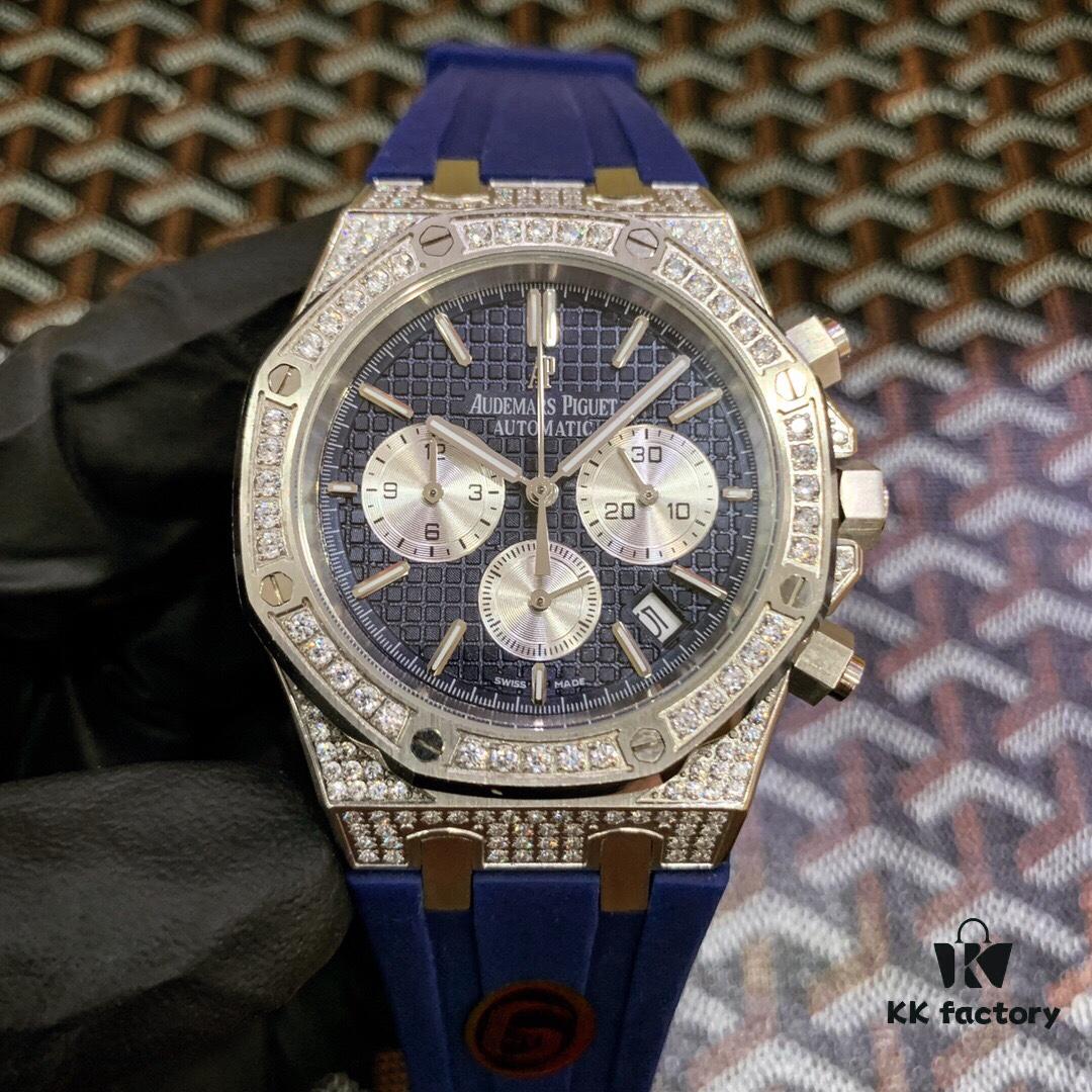 6931a8a3ccd8ab3d7af9d135 AP Royal Oak Series, Coated Glass, 42mm x 14mm, Waterproof Strap with Original AP Logo Pin Buckle, Equipped with Japanese Multi-function Quartz Movement, Octagonal Brushed Steel Case with Mesh Dial, Cool and Powerful, A Unique Tough Look