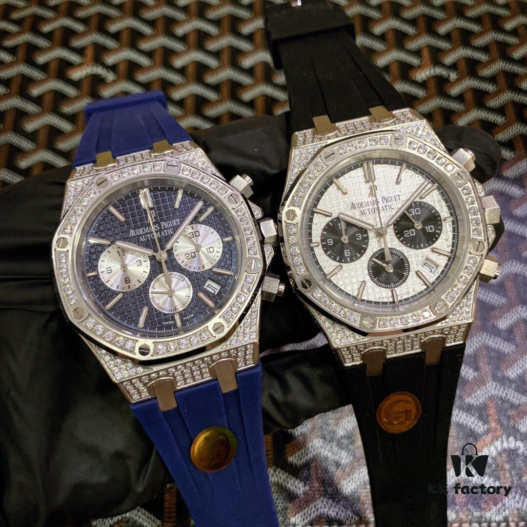 6931a8a3ccd8ab3d7af9d136 AP Royal Oak Series, Coated Glass, 42mm x 14mm, Waterproof Strap with Original AP Logo Pin Buckle, Equipped with Japanese Multi-function Quartz Movement, Octagonal Brushed Steel Case with Mesh Dial, Cool and Powerful, A Unique Tough Look