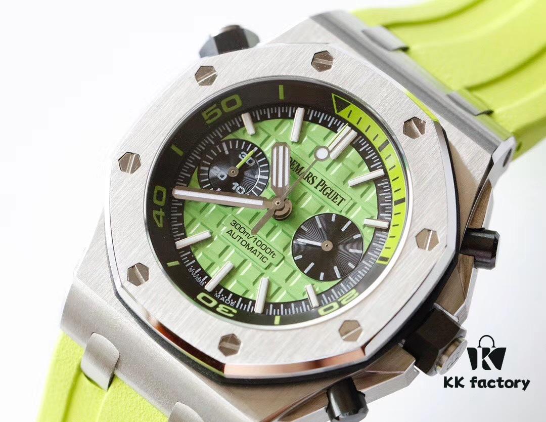 6931a8adccd8ab3d7af9d1d5 TW Premium Market's Best Replica Royal Oak Series Fruit Dial Chronograph Automatic Men's Watch Model: 26703 with Original Cal.3124 Movement, 42mm Diameter, Super-Luminous