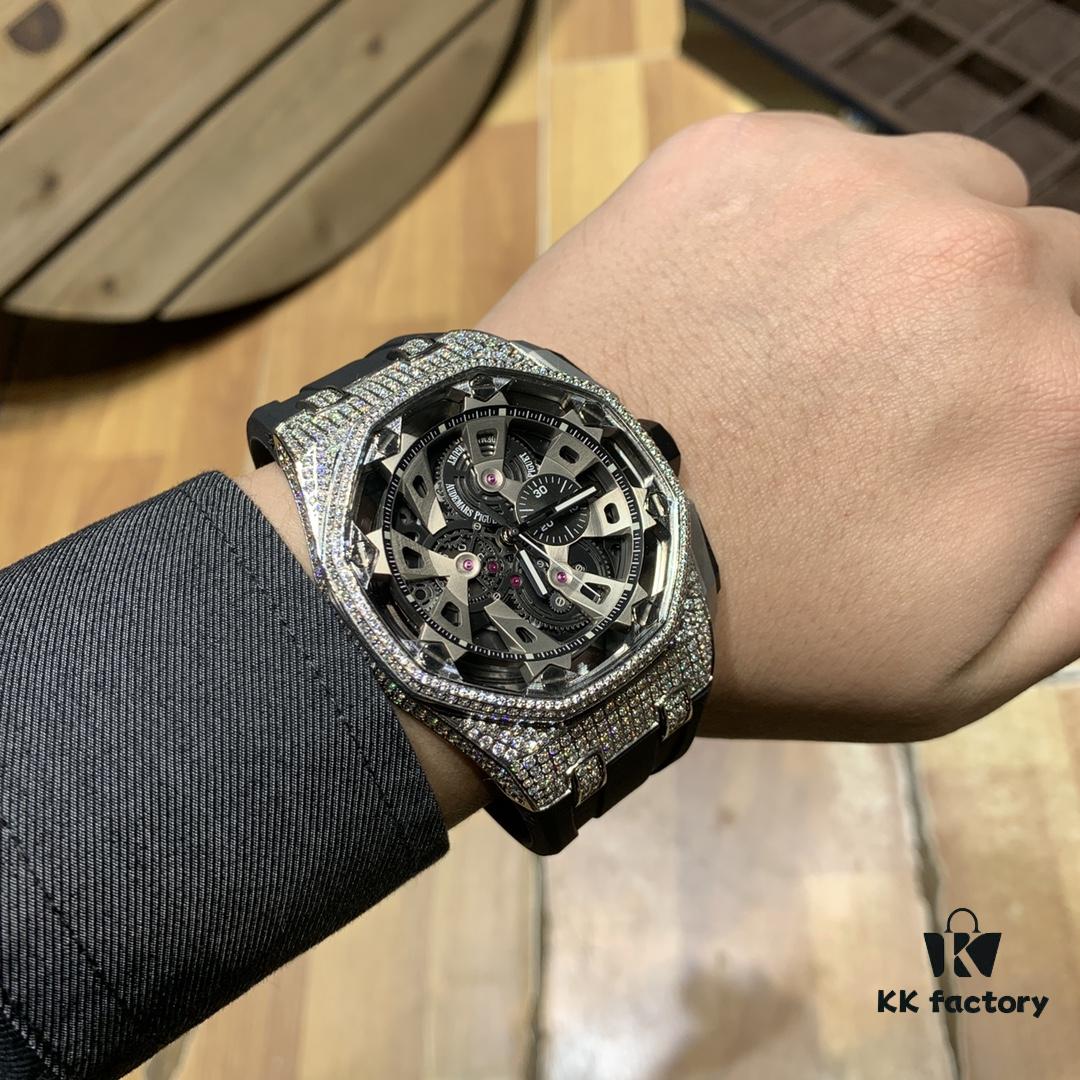 6931a8aeccd8ab3d7af9d1e6 Royal Oak Offshore Premium Replica Audemars Piguet AP Watch for Men, Exquisite Timepiece with Natural Rubber Strap and Pin Buckle, 904L Stainless Steel Case, Mineral Hardened Glass, Imported Japanese Quartz Chronograph, 47mm Diameter, 13mm Thickness