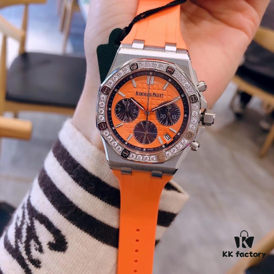 6931a8bcccd8ab3d7af9d2d1 AP Royal Oak Offshore Series Luxury Full Diamond Ladies' Watch, Super Cool and Fashionable, Six-Hand VK Chronograph with Imported Quartz Movement, Sapphire Scratch-Resistant Glass, 316 Stainless Steel Case, Imported Rubber Strap, the Ultimate Classic Among Audemars Piguet Ladies' Watches